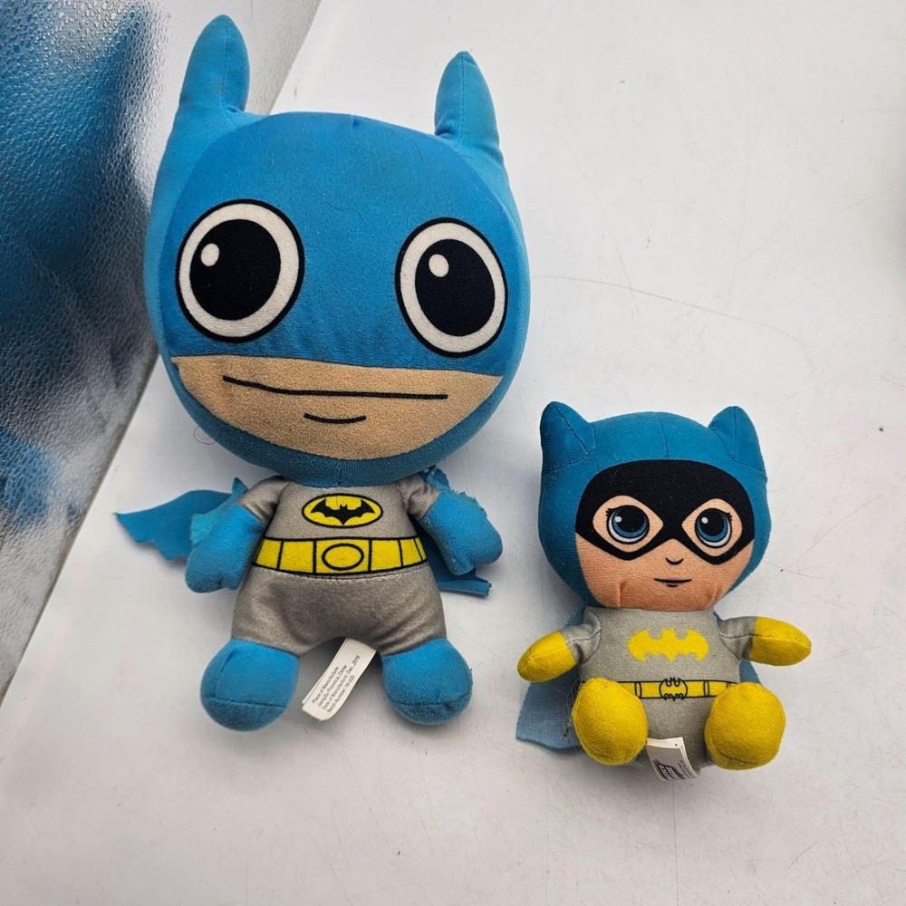 Toy Factory Batman Plush Stuffed Toys Small Blue Gray Cape Lot 2 Cute DC